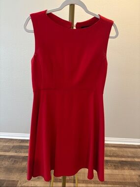 French Connection Red Sleeveless Fit-and-Flare Mini Dress